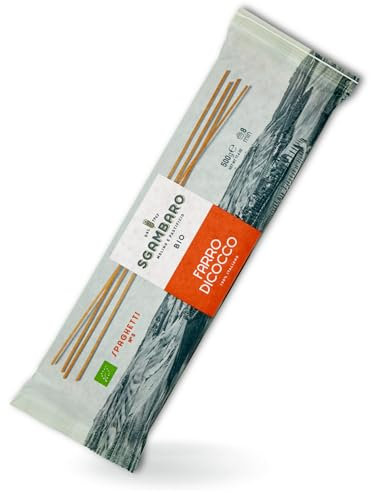 Sgambaro Pasta di Farro Selezione Bio Spaghetti N.5-500g Pasta Farro 100% Italiana - a Basso Contenuto di Grassi, Fonte di Fibre, Proteine e Zinco - Ideale per Diete Sane e Naturali