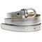 Caspar GU273 schmaler Damen Leder Gürtel Taillengürtel, Gürtelgröße:80, Farbe:silber metallic