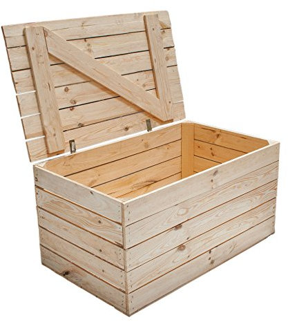 Obstkisten Online 3er-Set Neue helle Holztruhe (größte Größe)