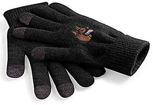 Fan-O-Menal Touch-Handschuhe mit Einstickung - Schäferhund - 31652-6 schwarz Gr. S-XL Größe L/XL