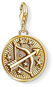 Thomas Sabo Damen Herren-Charm-Anhänger Sternzeichen Schütze Charm Club 925 Sterling Silber vergoldet 1660-414-39
