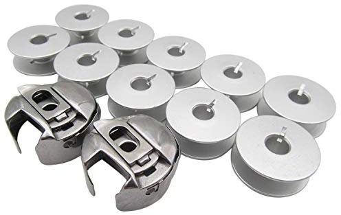 CKPSMS Marke -#9033A 10PCS+BC-PF9076-NBL 2PCS Spulen und Spulenkoffer Kompatibel mit/Ersatz für PFAFF Marke 138 238 335 437 1212 2022 6120 7560 CONSEW Marke 277R