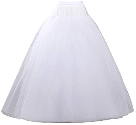 iphonepassteCK Crinoline Petticoat langer Unterrock 6 Kreolen Rock Ballkleid Rock Trompete Slip für Hochzeitskleid One Size White 04