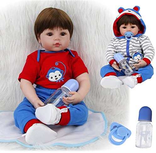 ZIYIUI Bambole Reborn 20 Pollici 50 Cm Realistico Bambola Reborn in Silicone Morbido Vinile Vita Reale Bambole Baby Doll Maschio Un Regalo di Compleanno Regali di Natale