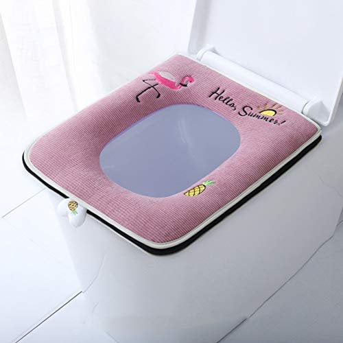 XGXQBS Waterproof Square Toilet Seat Cushion, Home Bathroom Soft Warm Washable Toilet Seat Cover Pads-a
