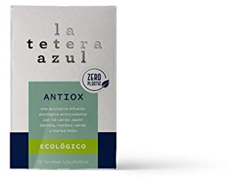 LA TETERA AZUL Organic Antiox. Té verde, rooibos verde y hierba limón. Essential Collection. 20 Bolsitas De 1,5 Gramos. …