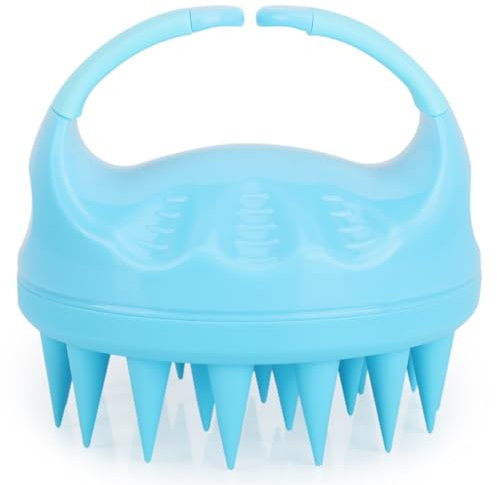 FREATECH Brosse Shampoing Massage Cuir Chevelu avec Poils Longs & Doux en Silicone pour Soin Cheveux et Massage Tete, Brosse Lavage Cheveux Ergonomique pour Pellicules et Croissance Cheveux Bleu Clair