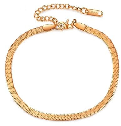 MAISON GIOIELLI FIRENZE - OHANA Bracciale Acciaio Inossidabile Color Oro, Oro Bianco, Oro Rosa Maglia Lavorata, Bracciale Chiusura a Moschettone Ipoallergenico Antigraffio e Waterproof (oro rosa)