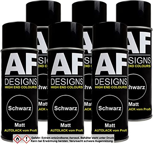 Alex Flittner Designs Schwarz matt Spraydose 6X Spray Mattes Lackspray Autolack