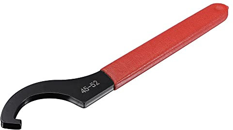 sourcing map C Hook Spanner Wrench Collet Chuck for 45-52mm Round Nut, with Red Non-Slip Handle