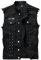 DSDZ Men's Punk Denim Vest Sleeveless Jean Jackets With Rivets, Black, XL
