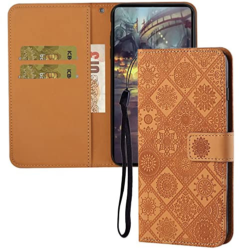 IMEIKONST Custodia Compatibile con iPhone 11, Goffratura Pelle Portafoglio con Chiusura Magnetica Supporto Flip Protettiva Caso Stand, Cover iPhone 11 Libro. Brown XCH