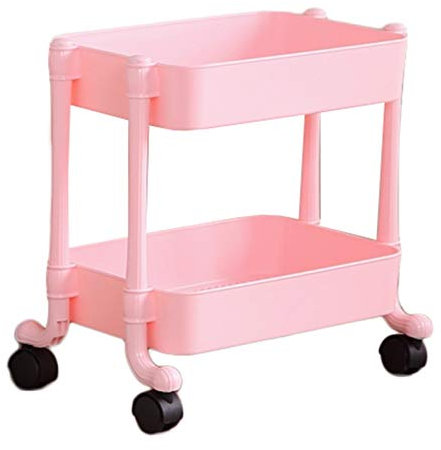 dRAGonFy Trolley, Servicewagen 2-Stöckiger Behandlungswagent Rollen Ausrüstung Allzweckwagen Schönheitssalon Werkzeugwagen/Pink