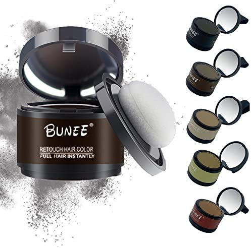 KAROR Haar Ansatzpuder Hairline Powder Haar Concealer Natürliche Haarverdichtung Hair Make-up Puder unsichtbare Haarverdichtung für Frauen Männer(schwarz)