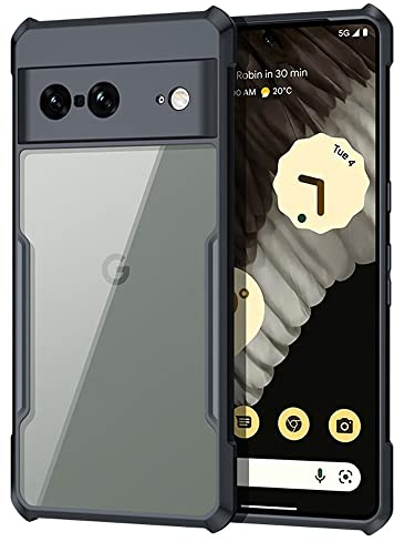 TECHGEAR Tough Case for Pixel 7 5G [Fusion Armour] Premium Hybrid Tough Rugged Protective Bumper Case Heavy Duty Protection with Clear Back Designed For Google Pixel 7 - Black