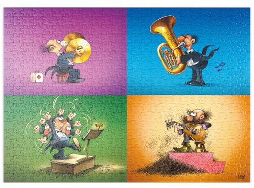 MyPuzzle Musicians - Jean-Jacques Loup - Cartoon Classics - Premium 500 Teile Puzzle - MyPuzzle Sonderkollektion von Heye Puzzle