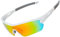 JOGVELO Polarisierte Sonnenbrille, Sportsonnenbrille Radbrille TR90 Anti-Fog mit 5 Wechselobjektiven UV400 Herren Damen wie Radfahren Laufen Klettern Autofahren Angeln Golf,Weiß