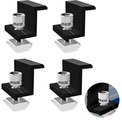 4 Stück Mittelklemme 35mm Solarmodul Halterung Endklemme Kit,Schwarz Standard inkl. Verschraubung,PV Photovoltaik Solar Trapez Befestigungs Mittel-klemme,Solar Endklemme für Wohnmobile Wände Schwarz