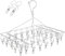 Qualsen Tenderetes de Ropa Tendedero Calcetines con 40 Clips Gancho Giratorio de Acero Inoxidable Colgador Ropa Interior, Plantillas de Zapatos, Ropa de bebé, Guantes (Cuadrado)