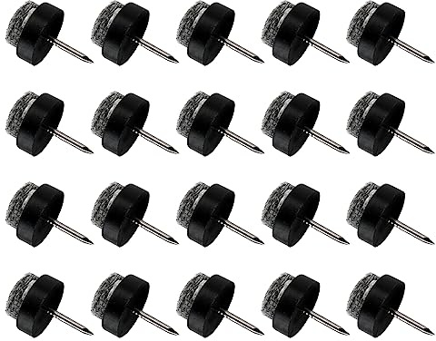 QUARKZMAN 70Stk 15mm Durchm Aufsteckbare Filzstifte Filz Möbel Pads Schwarz | Für Möbel Stuhl Tischbein Füße Bodenschutz