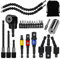 Flexible Drill Bit Extension Set, 105° Right Angle Drill Attachmen, Rotatable Joint Socket 1/4 3/8 1/2 In Hex Socket Adapter, Bendable Drill Bit Extension, Bit Holder Extension Screwdriver Bit Kit