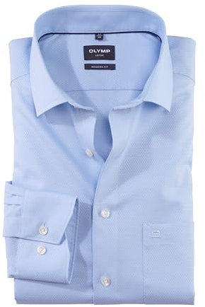 OLYMP Herren Businesshemd Langarm Luxor,Einfarbig,modern fit,Global Kent,bleu 11,44