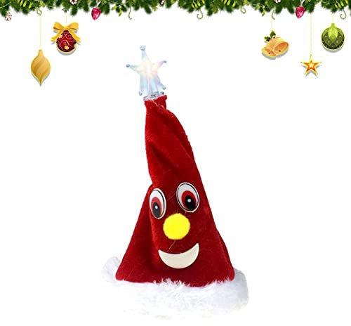 Teksome Singender Weihnachtsbaum | Elektrische animierte Musik Weihnachtsmütze & Baumspielzeug - -Schaukel-Neuheit, lustige Verzierung für Weihnachtsdekoration