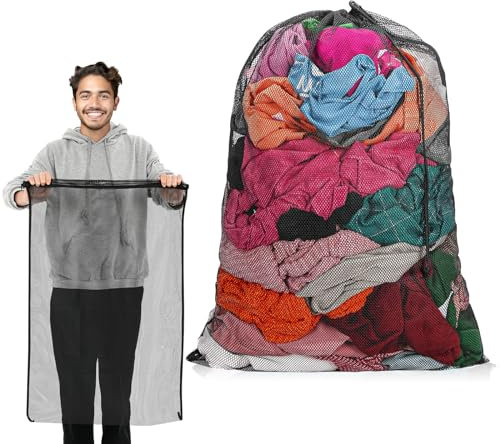 Riesiger Netz-Wäschesack Für Die Waschmaschine, 60 X 90 Cm Feine Netz-Wäschebeutel Mit Kordelzugverschluss Atmungsaktiver Kleidungswaschbeutel Für Bluse, Bh, Strumpfwaren, Strümpfe, Unterwäsche