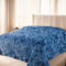 HOZY Kuscheldecke Flauschig Decke Fleecedecke - Kuscheldecke 220x240cm, 3D-Jacquard-Fleece-Decke, Fleecedecke Sofa Decken,Warm Wohndecke Couchdecke Hundedecke Sofadecke flauschig, Steinblau