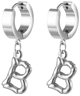 Hoop Earrings For Women, C Ohrringe Damen Reifen mit Buchstaben Edelstahl Earrings For Women