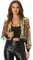Allegra K Damen Bomberjacke Langarm Glitzer Pailletten Party Jacke Orange XL