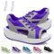 I sandali del muffin allacciati del ritaglio del pannello di contrasto, le scarpe aperte del piede dei zeppe della piattaforma delle donne di estate, Viola, 36.5 EU