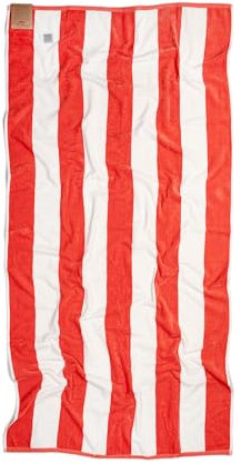 MOMOMUS Strandtuch Baumwolle - Velour 100%, Cabana-Streifen, Ultraabsorbierend - Großes Badetuch für Schwimmbad - Orange, 90x180cm