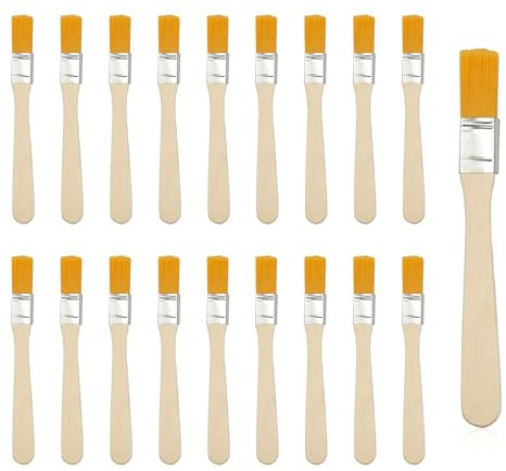 posionks 30 Pièces Poils Pinceaux Plats avec Pinceaux De Peinture Bois Ensemble Peinture Pinceau Plat, pour Bricolage Murale, Vernis Lasures, Colle Gesso, Les Clôtures de Jardin (13 * 1,2 cm)