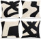 MEIVINES 4er Set Dekorativen Zierkissenbezüge Schwarz 45x45 cm Geometrische Muster Kissenbezüge Quadratische Kissenhülle Mit Unsichtbarem Reißverschluss für Sofakissen Garten Outdoor(Schwarz&Beige)