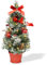 Mini Weihnachtsbaum, Künstlicher Weihnachtsbaum, 40 cm Weihnachtsbaum Kleiner Weihnachtsbaum mit 20 LED-Lichtern, Tannenzapfen, Weihnachtskugeln, Verwendbar als Zuhause, Büro, Tischdekoration (Rot)
