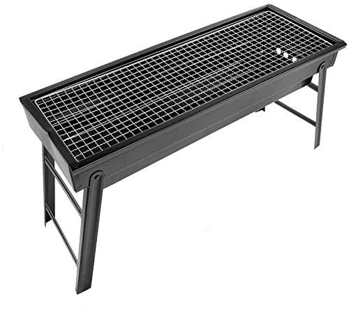 Picknickgrill utomhus vikbar med ventilationshål – liten bärbar grill för utomhus trädgårdsfest och camping – kallt järngaller och kompakt design