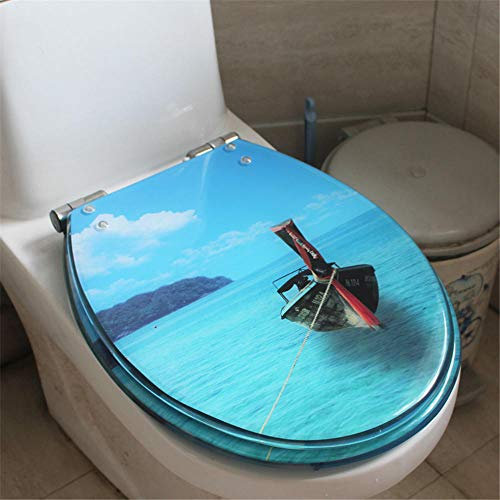 WC-Sitz mit Absenkautomatik, Toilettensitz, Toilettendeckel, WC-Sitz mit Soft-Close-Funktion, WC-Sitz aus Kunstharz, Toilettendeckel in verschiedenen Motiven, stabile Qualität, einfache Montage, klein