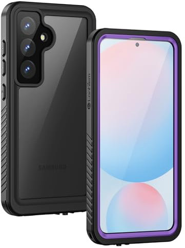 Lanhiem for Samsung Galaxy S24 FE Case, S24 FE Waterproof Case with Built in Screen Protector, Heavy Duty Shockproof Dustproof Protective Phone Case for S24FE 5G (6.7 Inch Purple)