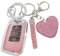 ZVRSUA Coque de Clé de Voiture avec Porte-Clés Strass en Forme de Cœur Compatible avec VW Volkswagen Passat B8 Jetta Polo Tiguan T-ROC MK2 Scirocco Skoda Superb Kodiaq Seat,Smart Key (Rose)