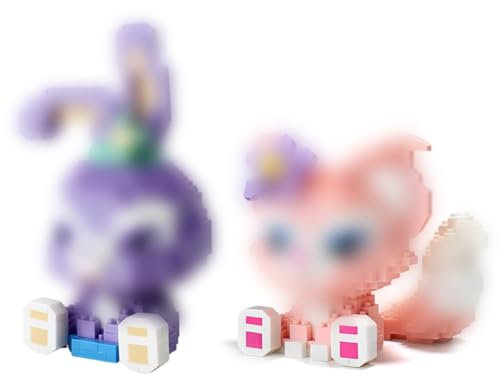 PEXIVOZ Mikro Bausteine,Building Blocks,Anime Mini-Bausteinfigur - Baukastenspiel,Baukasten für Pixelfiguren (Lila Rosa)