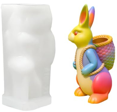 Osterhasenform – flexible Kerzenform 4,8 x 9 cm, Harzgussform, Zement, Kunstskulpturwerkzeug | Saisonale Handwerkswerkstätten, Schmuckdesignkurse, Pro