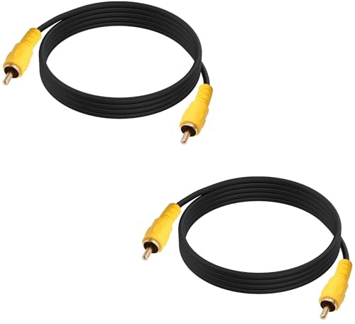 YARCHONN Cable de audio RCA coaxial RCA Digital AV Subwoofer Cable para Audio Video Proyector Televisión Home Cinema DVD/reproductor de CD HDTV 1.5M – 2 unidades (macho a macho)