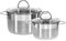 GRÄWE Kochtöpfe inkl. Glasdeckel, 2er Topf-Set, Ø 16 cm (1,5 Liter), Ø 24 cm (5 Liter), Spülmaschinengeeignet, Töpfe für Induktion, Edelstahl, Serie Pro-Line