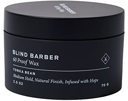 Blind Barber 60 Proof Hair Wax for Men - Water-Based Wax for Hair Styling - Medium, Workable Hold & Shine - Made with Volumizing Hops Extract - Cruelty-Free - Tonka Bean Scent (2.5 Oz)