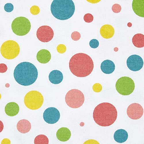 Homescapes Stoff Meterware Polka Dots Multi aus 100% reiner Baumwolle, Breite 150 cm, bedruckter Baumwollstoff, dekorativ, pflegeleicht und robust