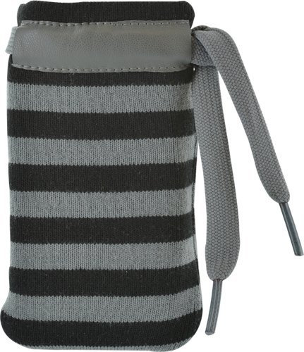 Blueway SOCKRAYEE2 Chaussette rayée universelle pour Téléphone Portable/Smartphone Gris/Noir