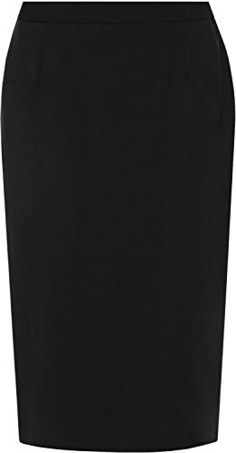 WearAll Womens Plus Lined Black Slit Pencil Skirt Office Work Formal Lined - Black - 16