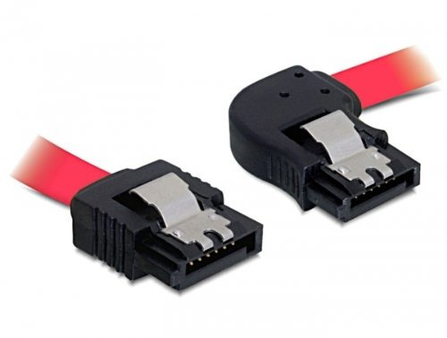 Delock SATA 3 Gb/s Kabel gerade auf rechts gewinkelt 30 cm rot