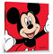 1art1 Micky Maus Poster Red Bilder Leinwand-Bild Auf Keilrahmen | XXL-Wandbild Poster Kunstdruck Als Leinwandbild 40x40 cm